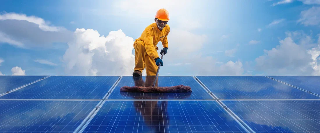 Limpeza painéis solares